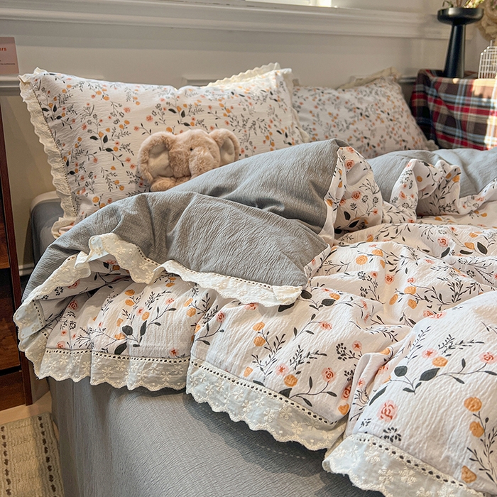91家纺网 家纺一手货源 找家纺 （总）繁花家居 2026镂空花边系列夏被夏凉被空调被高克重木棉泡芙棉软糯亲肤四件套学生三件套