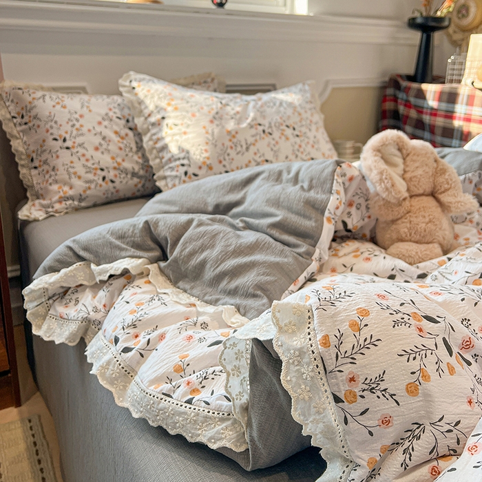 91家纺网 家纺一手货源 找家纺 （总）繁花家居 2026镂空花边系列夏被夏凉被空调被高克重木棉泡芙棉软糯亲肤四件套学生三件套