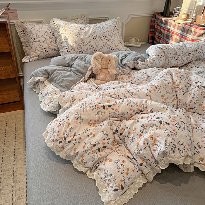 91家纺网 家纺一手货源 找家纺 （总）繁花家居 2026镂空花边系列夏被夏凉被空调被高克重木棉泡芙棉软糯亲肤四件套学生三件套