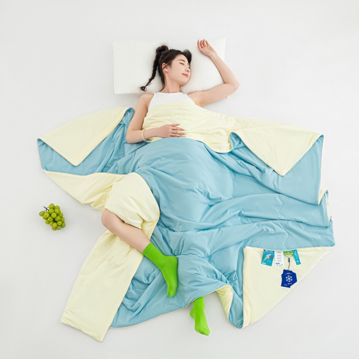 91家纺网 家纺一手货源 找家纺 （总）爱彼家纺 2026夏季热款冰卡Pro+深睡双面用锦纶夏被空调被夏季A类抗菌冰凉单夏被-冰卡夏被系列