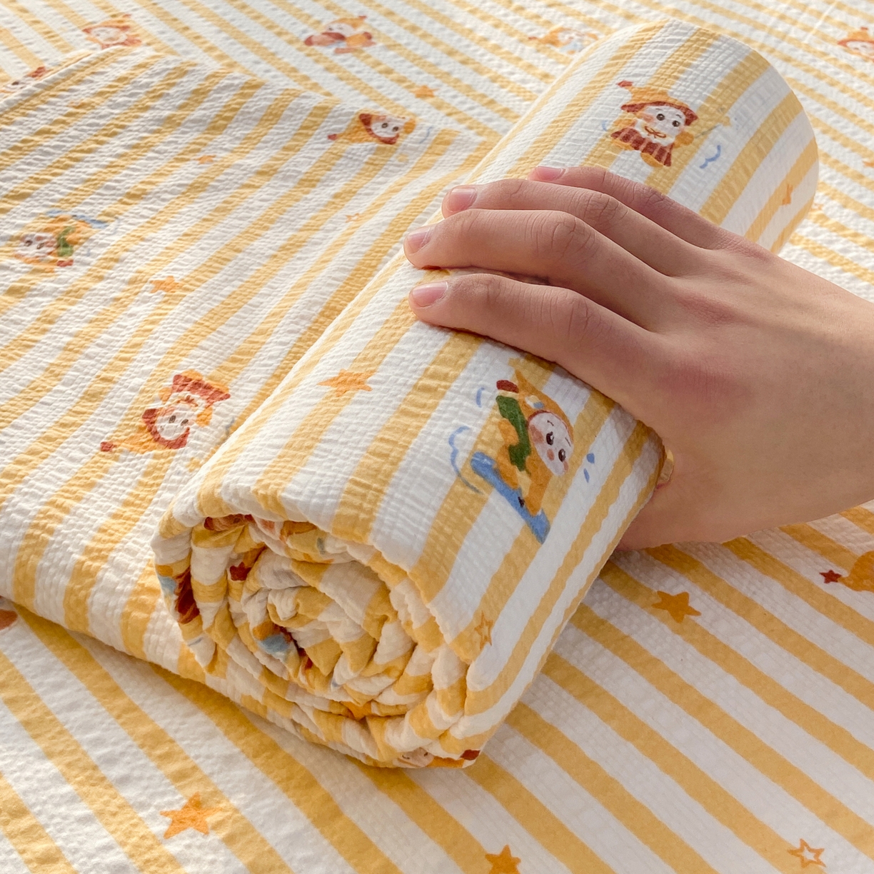 91家纺网 家纺一手货源 找家纺 赛琳 2026新款泡芙纱床单系列单床单床单单件（有买家秀） 魔法星星