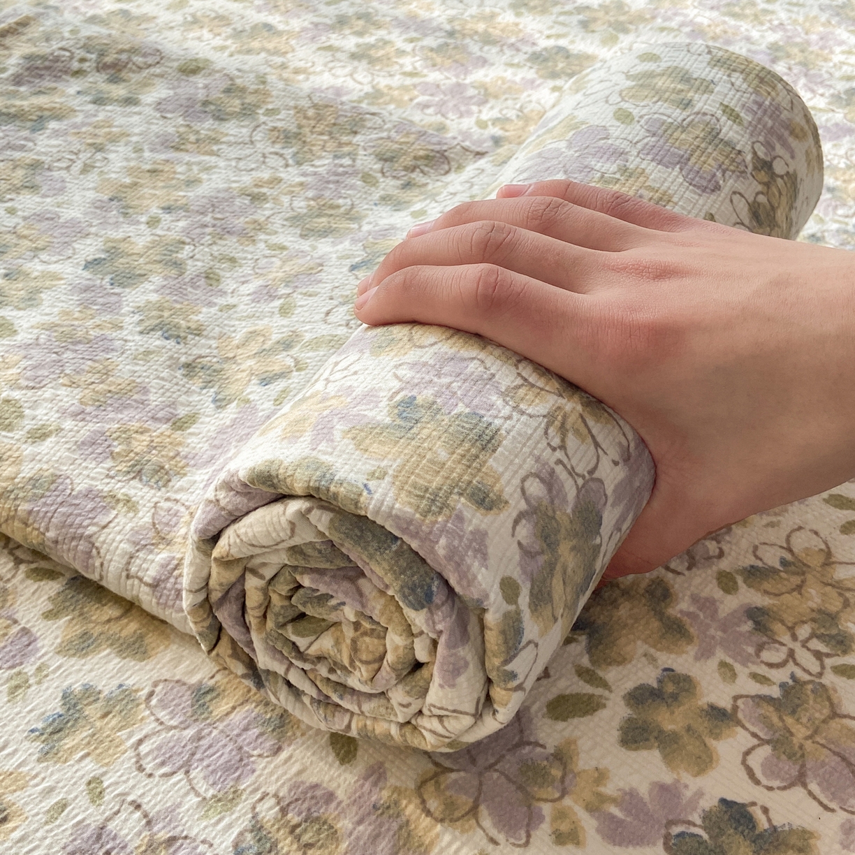 91家纺网 家纺一手货源 找家纺 赛琳 2026新款泡芙纱床单系列单床单床单单件（有买家秀） 茉莉雨