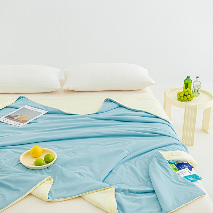 91家纺网 家纺一手货源 找家纺 （总）爱彼家纺 2026夏季热款冰卡Pro+深睡双面用锦纶夏被空调被夏季A类抗菌冰凉单夏被-冰卡夏被系列