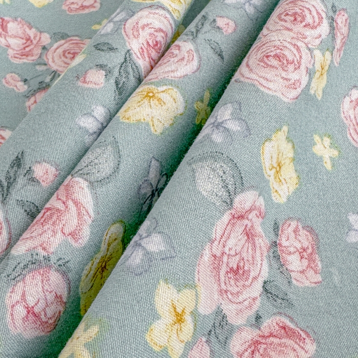 91家纺网 家纺一手货源 找家纺 爱多多家居 2026春夏新花边款水洗古棉单床裙 单床单 床裙-薄荷玫瑰