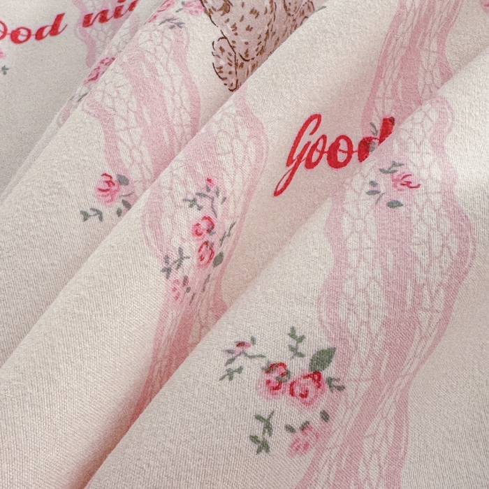 91家纺网 家纺一手货源 找家纺 爱多多家居 2026春夏新花边款水洗古棉单床裙 单床单 床裙-晚安熊