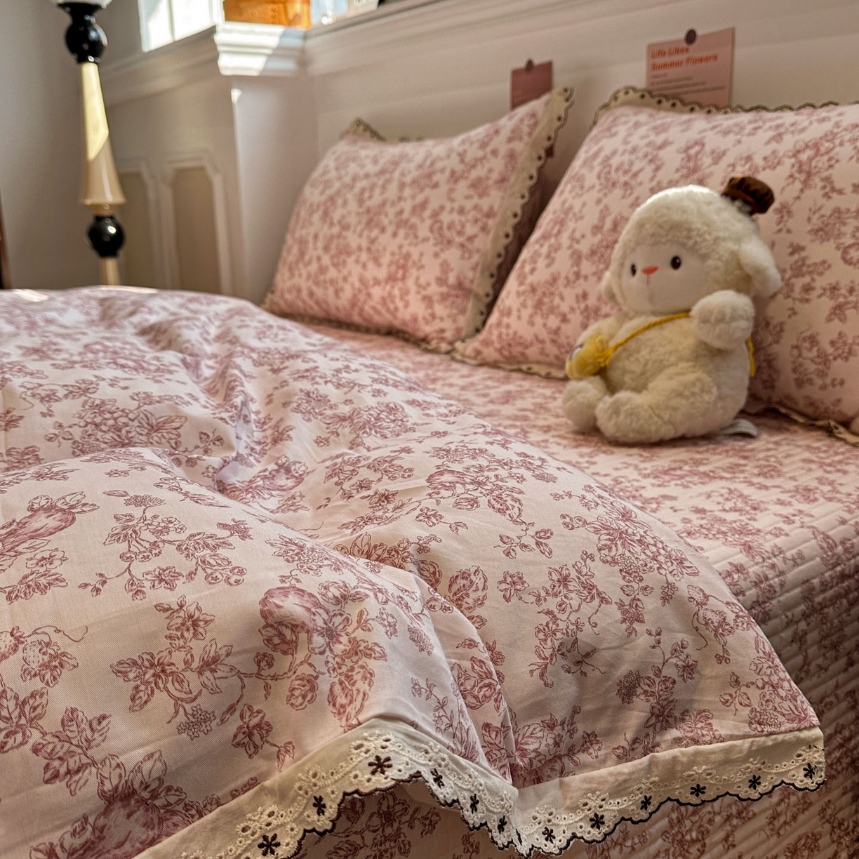 91家纺网 家纺一手货源 找家纺 （总）橙子家居 2026新款纯棉法式复古蕾丝花边床盖四件套