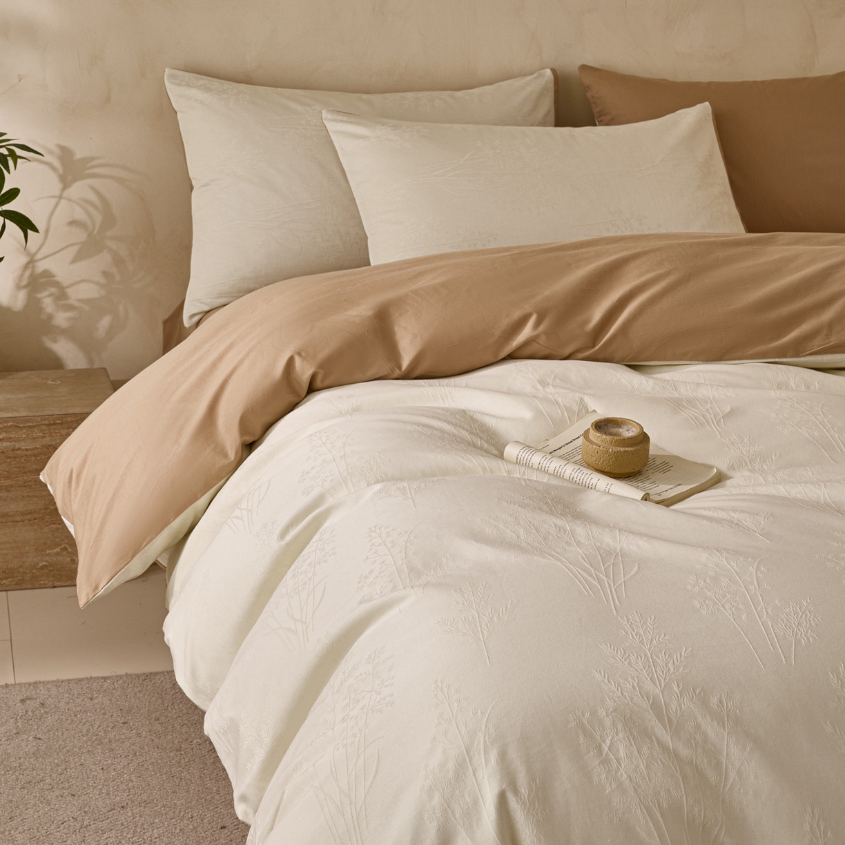 91家纺网 家纺一手货源 找家纺 雯雨家纺 2026新款全棉60s全棉提花四件套 发财树