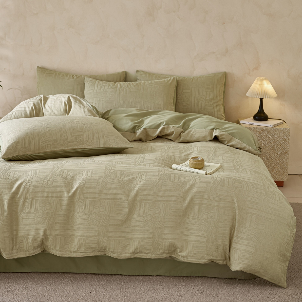 91家纺网 家纺一手货源 找家纺 雯雨家纺 2026新款全棉60s全棉提花四件套 青恒织影