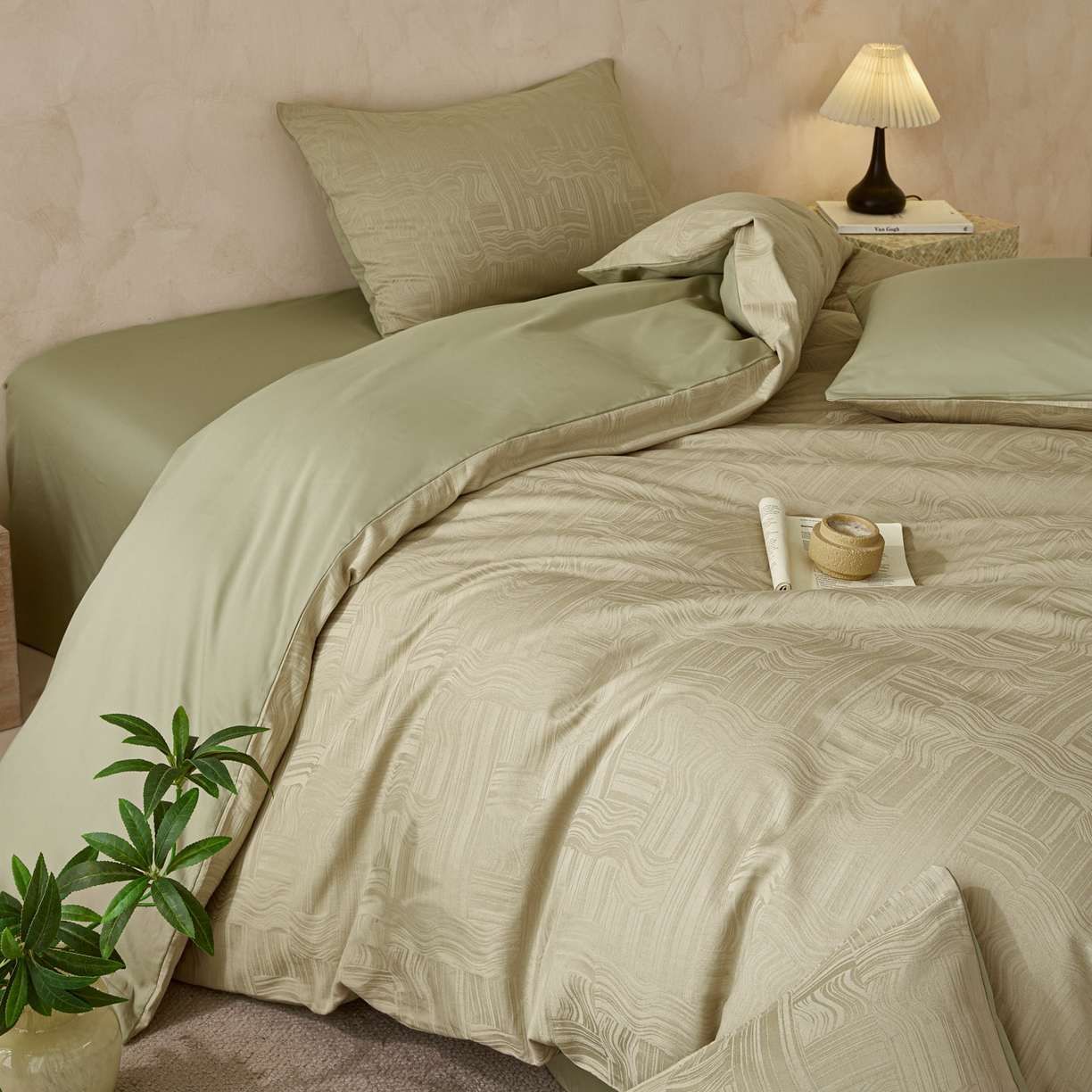 91家纺网 家纺一手货源 找家纺 雯雨家纺 2026新款全棉60s全棉提花四件套 青恒织影