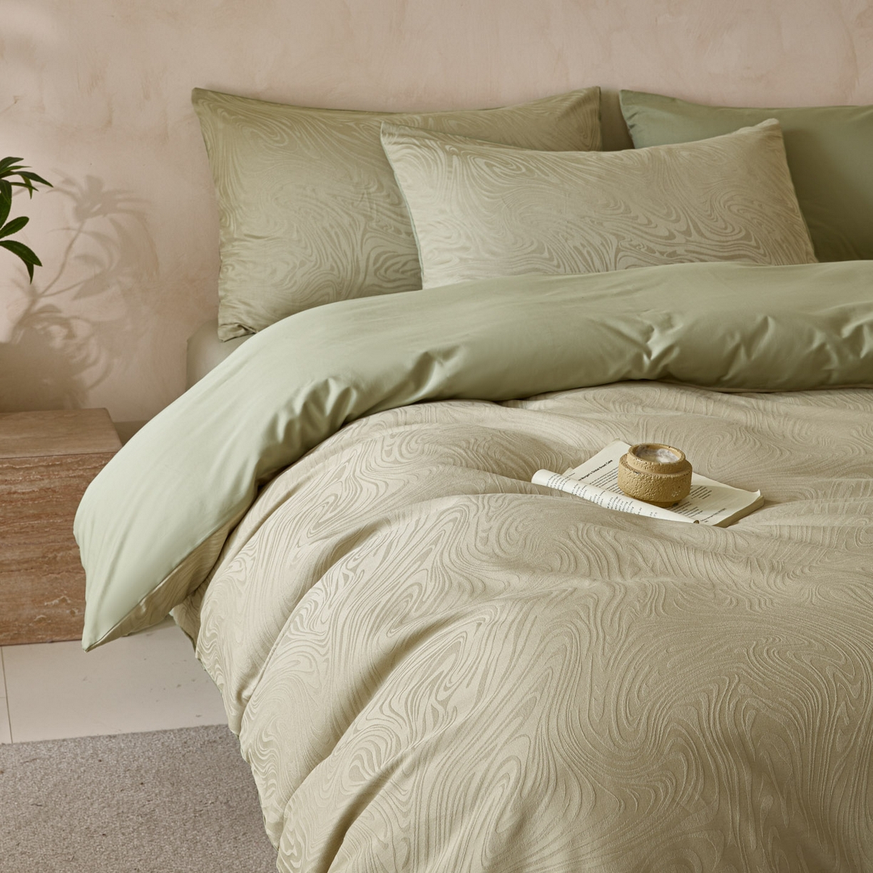 91家纺网 家纺一手货源 找家纺 雯雨家纺 2026新款全棉60s全棉提花四件套 翠川流纹