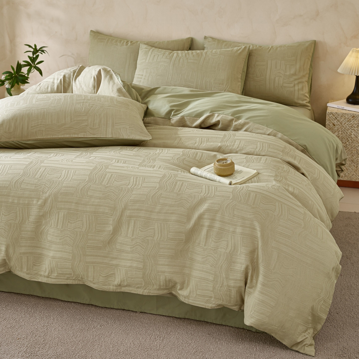 91家纺网 家纺一手货源 找家纺 雯雨家纺 2026新款全棉60s全棉提花四件套 青恒织影