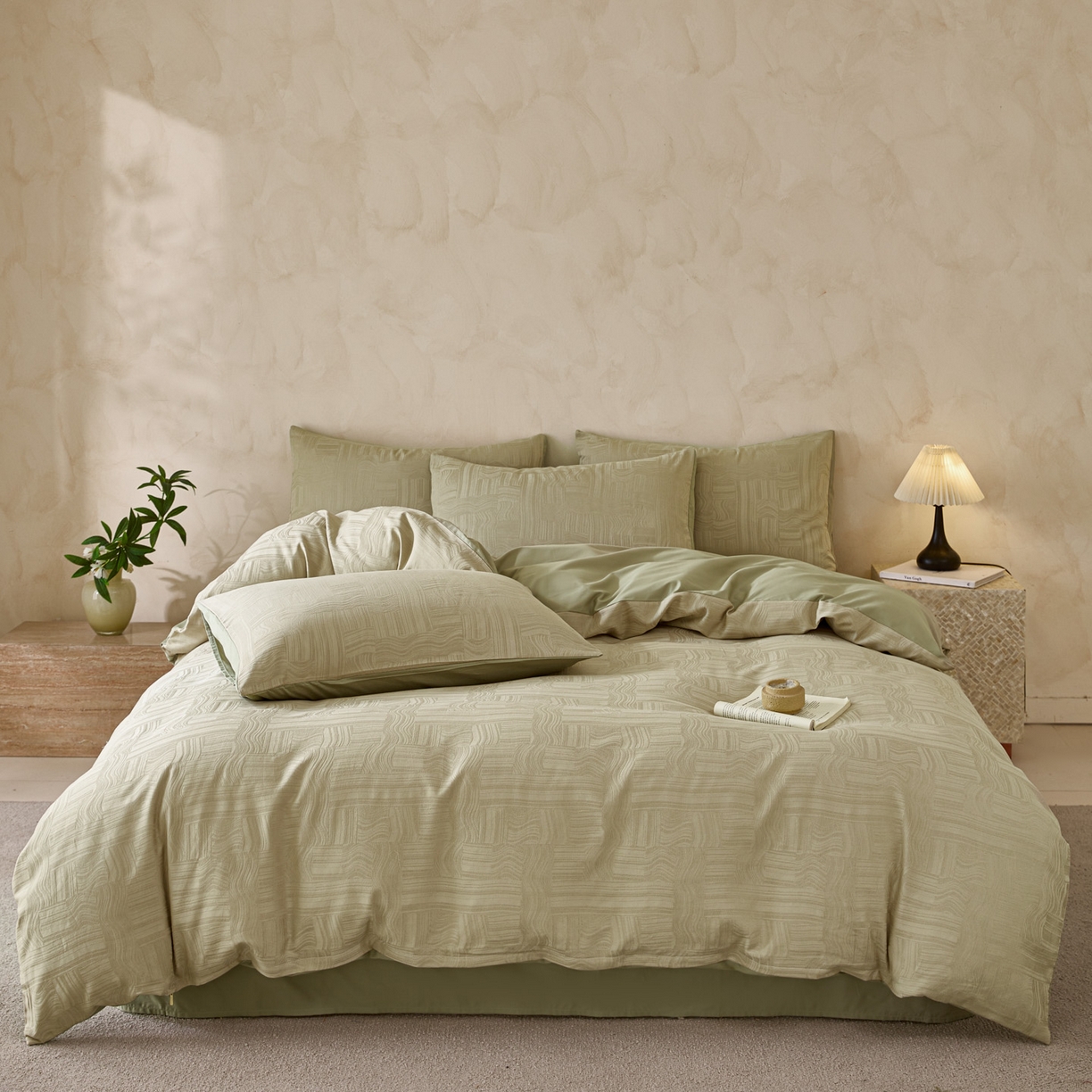 91家纺网 家纺一手货源 找家纺 雯雨家纺 2026新款全棉60s全棉提花四件套 青恒织影