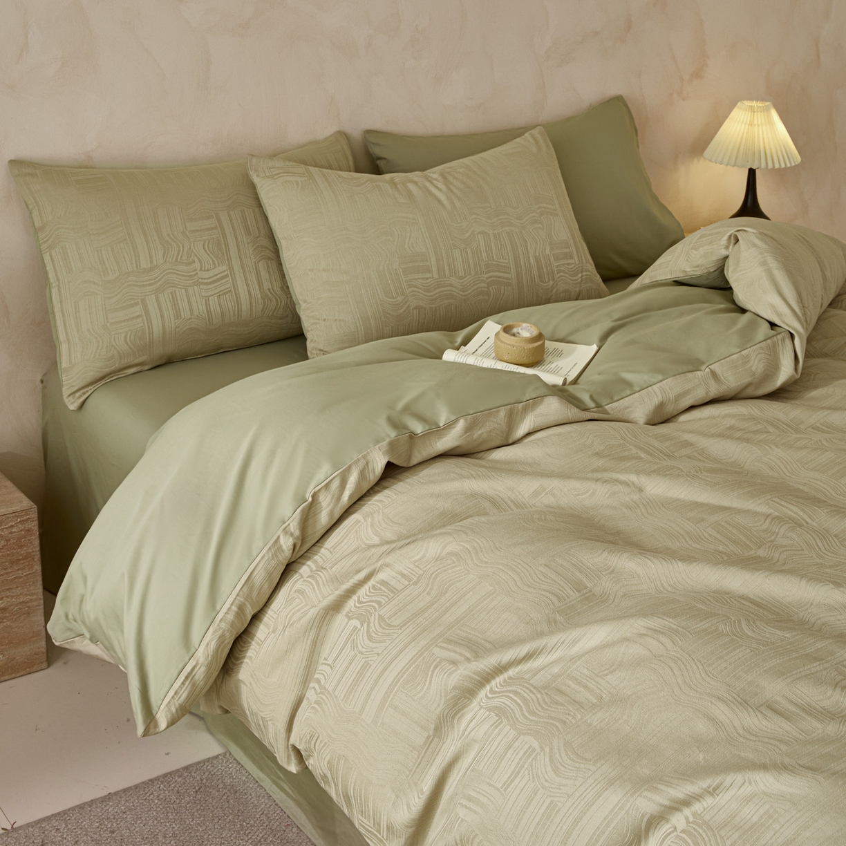 91家纺网 家纺一手货源 找家纺 雯雨家纺 2026新款全棉60s全棉提花四件套 青恒织影