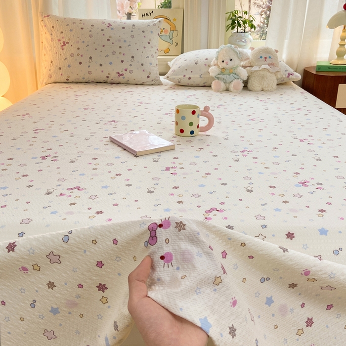 91家纺网 家纺一手货源 找家纺 赛琳 2026新款泡芙纱床单系列单床单床单单件（有买家秀） 躲猫猫