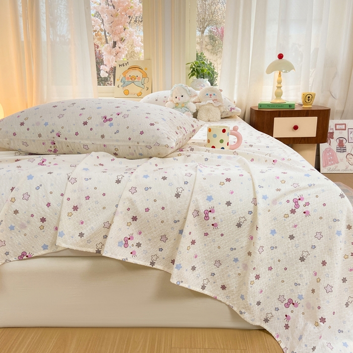 91家纺网 家纺一手货源 找家纺 赛琳 2026新款泡芙纱床单系列单床单床单单件（有买家秀） 躲猫猫