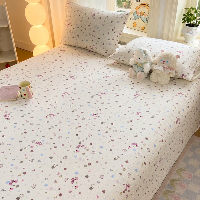 91家纺网 家纺一手货源 找家纺 赛琳 2026新款泡芙纱床单系列单床单床单单件（有买家秀） 躲猫猫