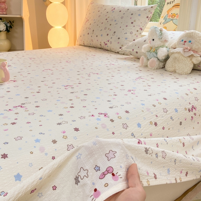 91家纺网 家纺一手货源 找家纺 赛琳 2026新款泡芙纱床单系列单床单床单单件（有买家秀） 躲猫猫