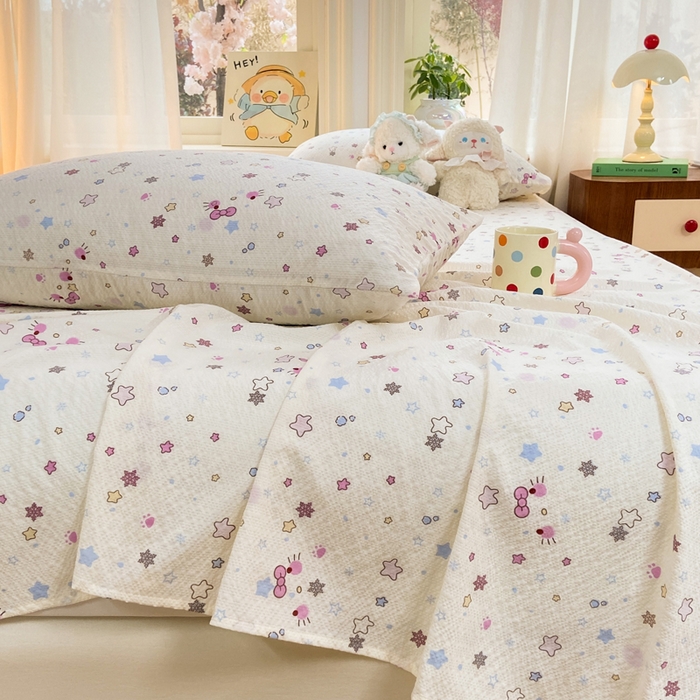 91家纺网 家纺一手货源 找家纺 赛琳 2026新款泡芙纱床单系列单床单床单单件（有买家秀） 躲猫猫