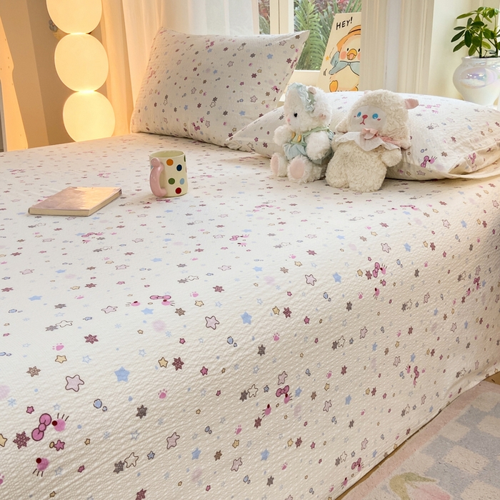 91家纺网 家纺一手货源 找家纺 赛琳 2026新款泡芙纱床单系列单床单床单单件（有买家秀） 躲猫猫