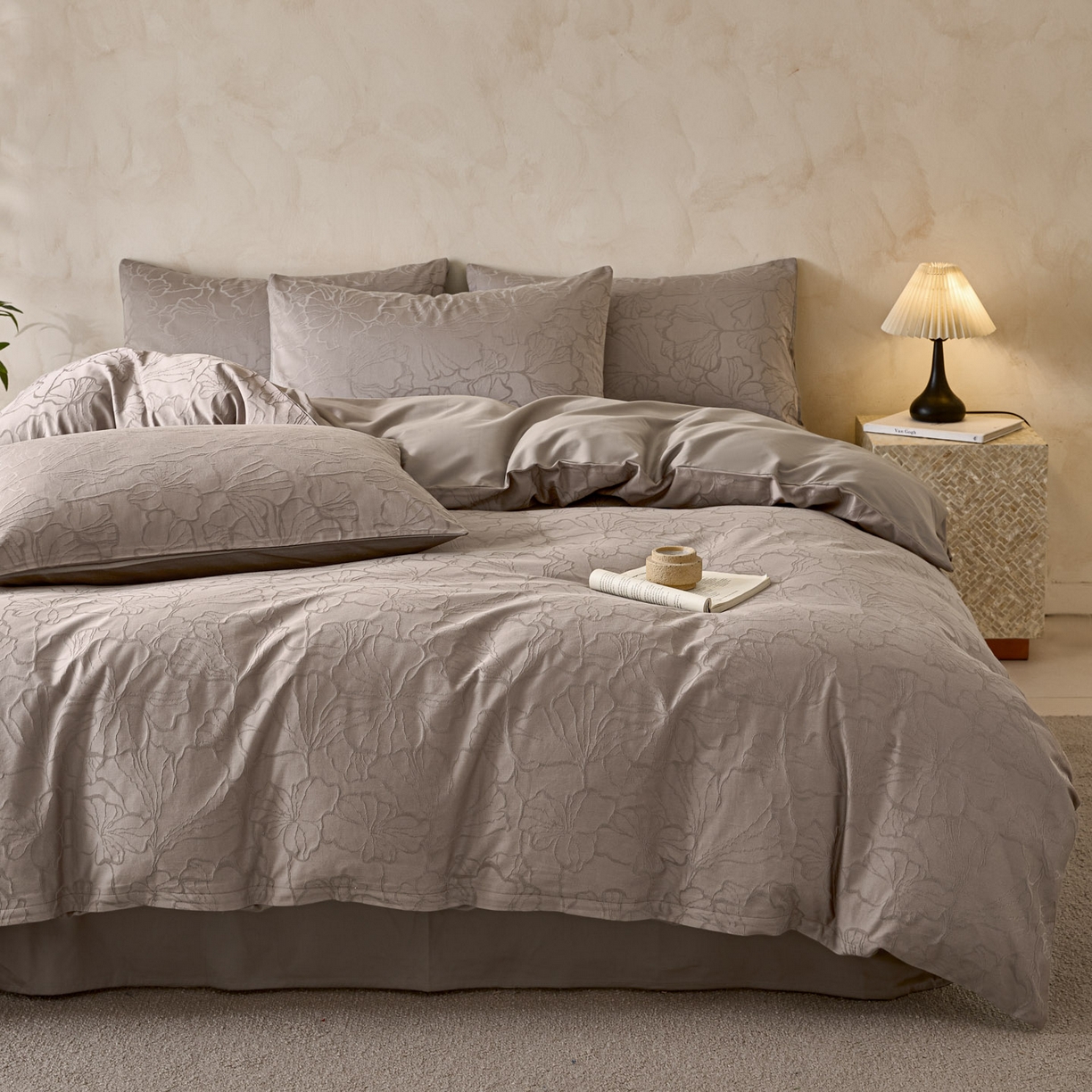 91家纺网 家纺一手货源 找家纺 雯雨家纺 2026新款全棉60s全棉提花四件套 素影繁花