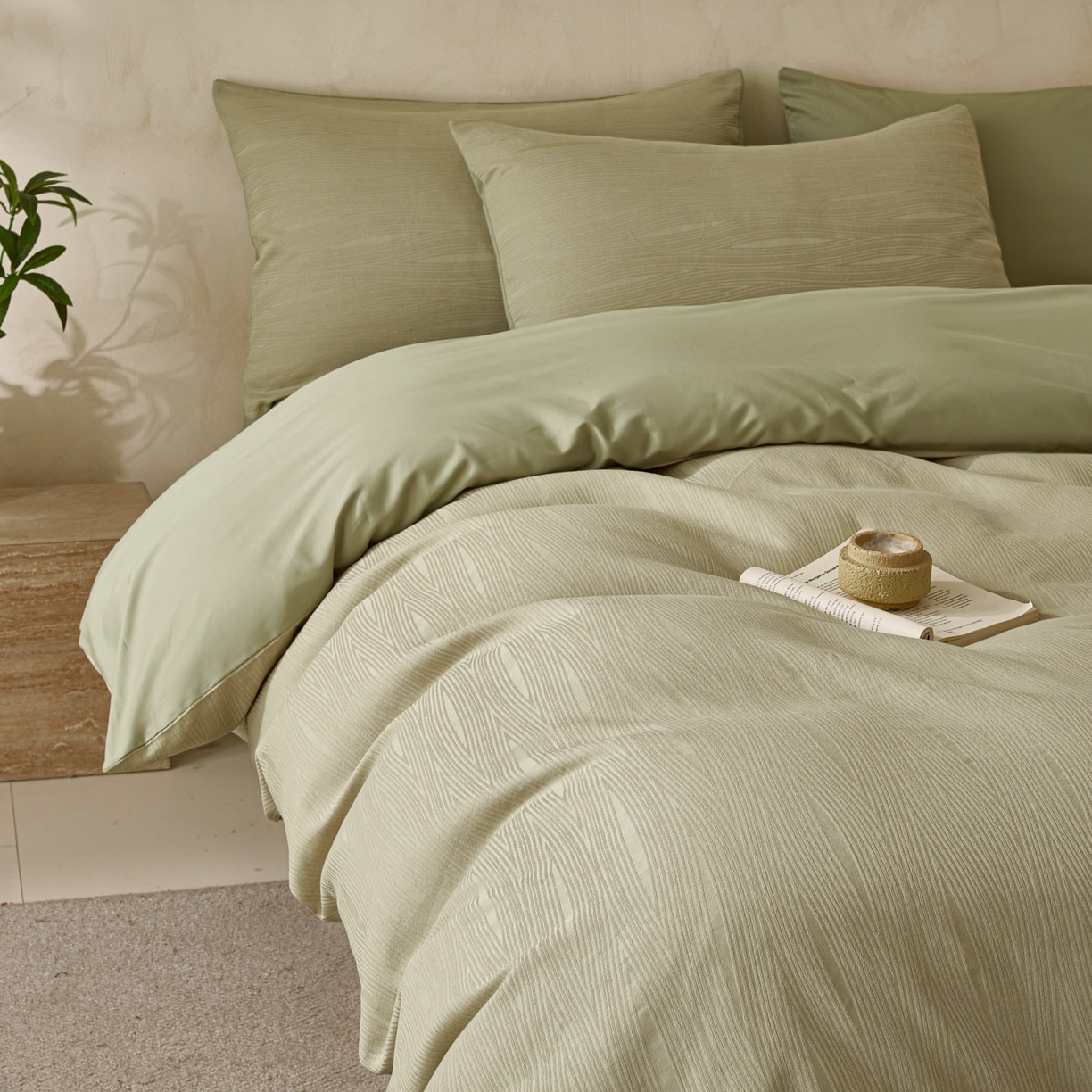 91家纺网 家纺一手货源 找家纺 雯雨家纺 2026新款全棉60s全棉提花四件套 竹影疏痕