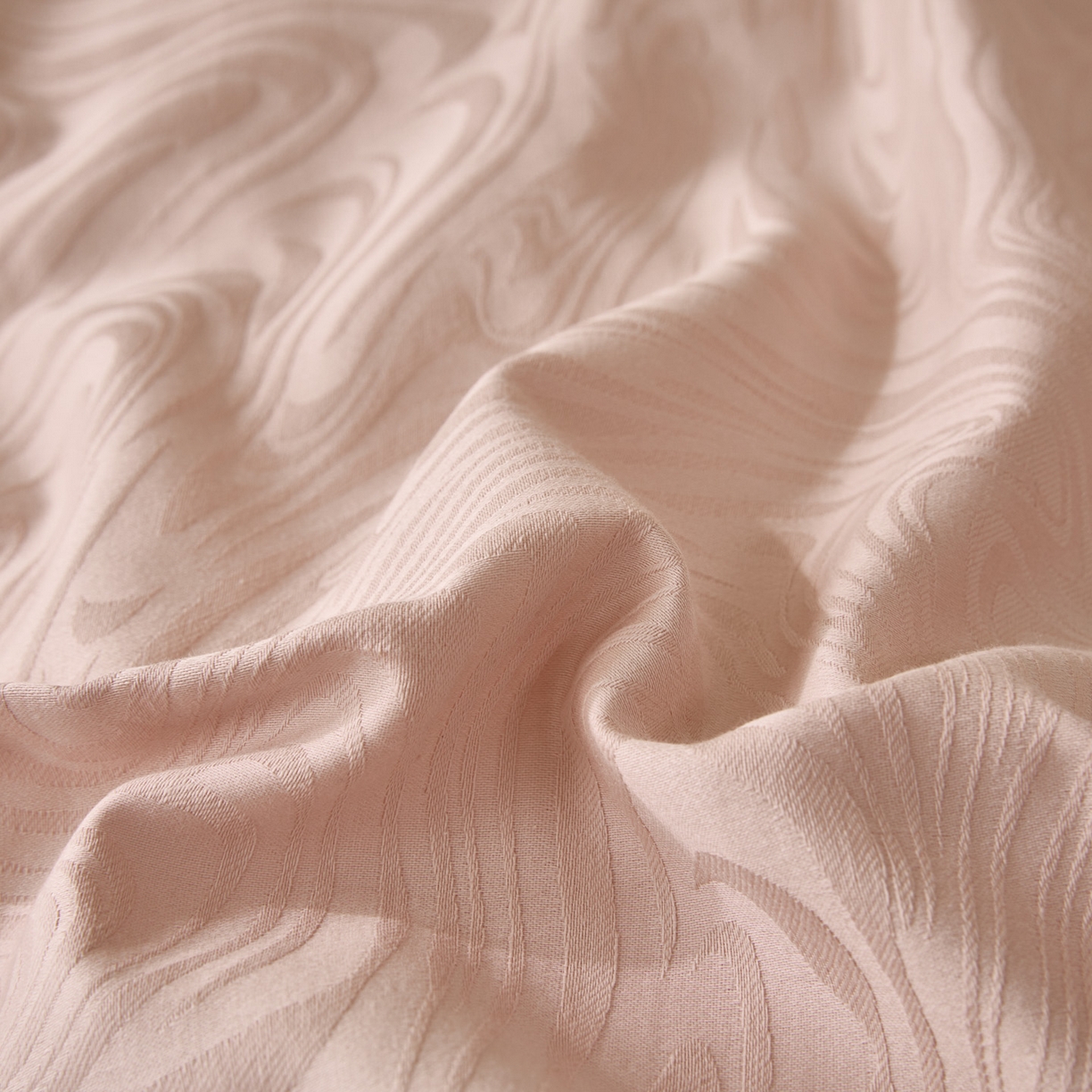 91家纺网 家纺一手货源 找家纺 雯雨家纺 2026新款全棉60s全棉提花四件套 月见粉澜