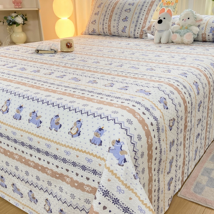 91家纺网 家纺一手货源 找家纺 赛琳 2026新款泡芙纱床单系列单床单床单单件（有买家秀） 费尔岛木马