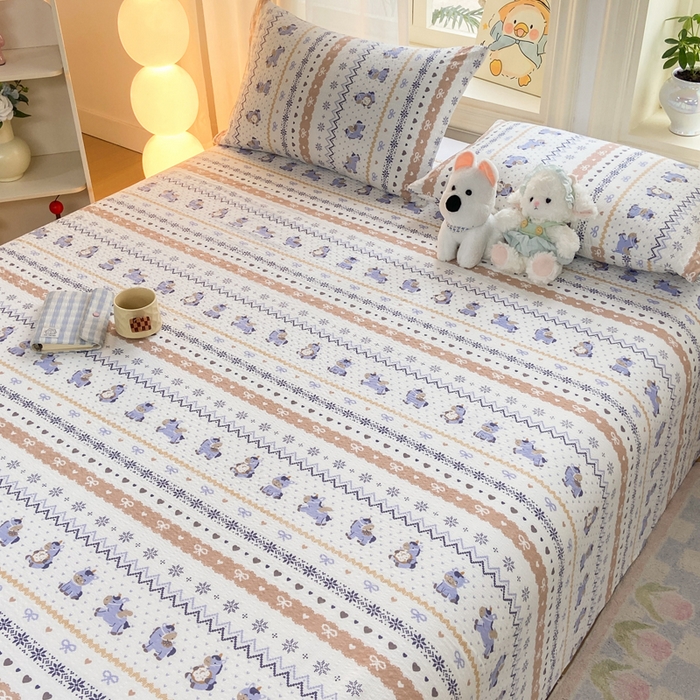 91家纺网 家纺一手货源 找家纺 赛琳 2026新款泡芙纱床单系列单床单床单单件（有买家秀） 费尔岛木马