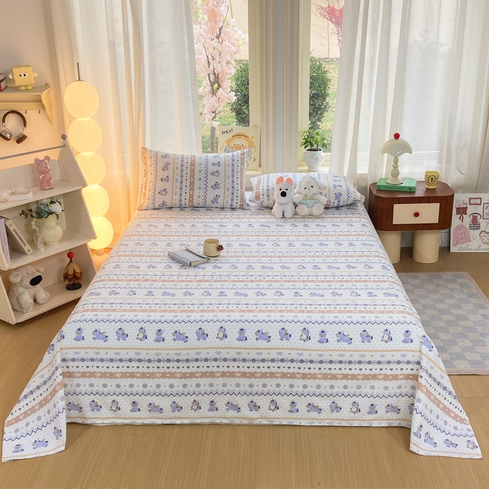 赛琳 2026新款泡芙纱床单系列单床单床单单件（有买家秀） 费尔岛木马