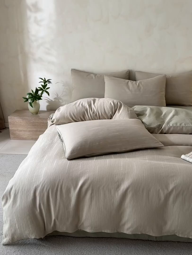 91家纺网 家纺一手货源 找家纺 雯雨家纺 2026新款全棉60s全棉提花四件套 青恒织影