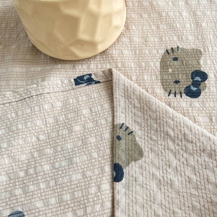 91家纺网 家纺一手货源 找家纺 赛琳 2026新款泡芙纱床单系列单床单床单单件（有买家秀） 咖啡小猫