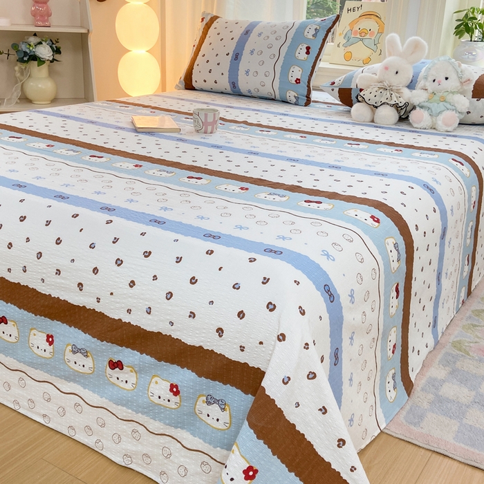 91家纺网 家纺一手货源 找家纺 赛琳 2026新款泡芙纱床单系列单床单床单单件（有买家秀） 可可小猫条