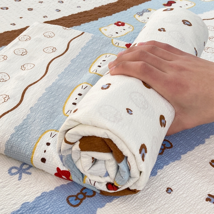 91家纺网 家纺一手货源 找家纺 赛琳 2026新款泡芙纱床单系列单床单床单单件（有买家秀） 可可小猫条