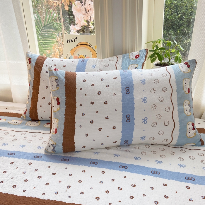 91家纺网 家纺一手货源 找家纺 赛琳 2026新款泡芙纱床单系列单床单床单单件（有买家秀） 可可小猫条