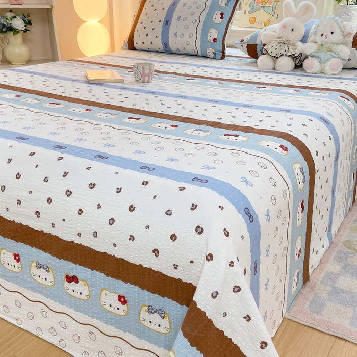 91家纺网 家纺一手货源 找家纺 赛琳 2026新款泡芙纱床单系列单床单床单单件（有买家秀） 可可小猫条