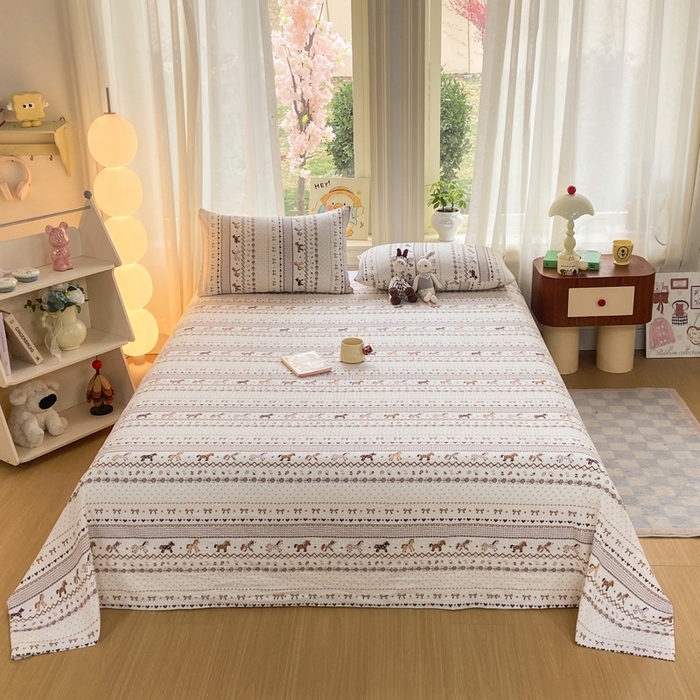 赛琳 2026新款泡芙纱床单系列单床单床单单件（有买家秀） 栗色术马纹