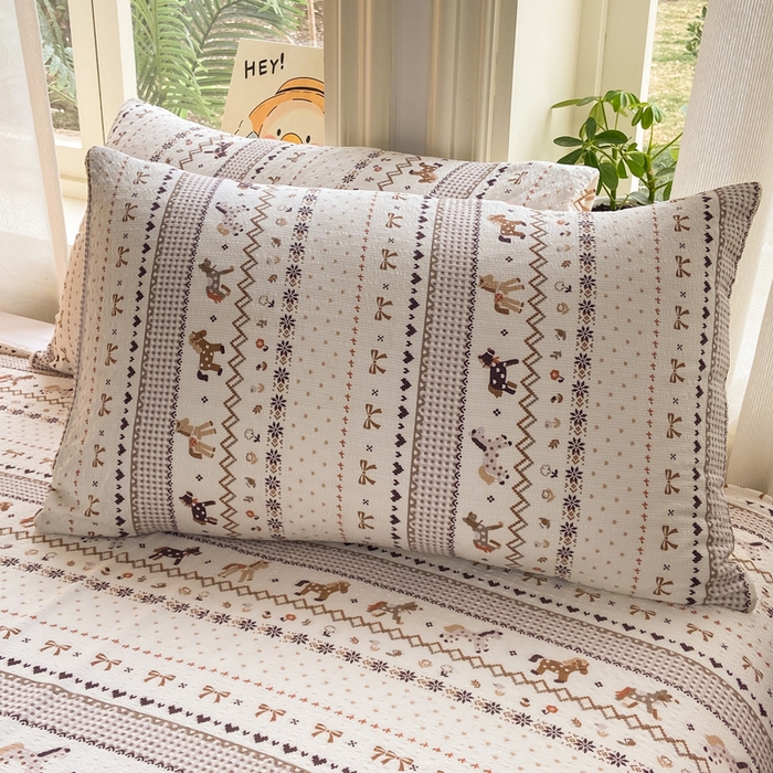 91家纺网 家纺一手货源 找家纺 赛琳 2026新款泡芙纱床单系列单床单床单单件（有买家秀） 栗色术马纹