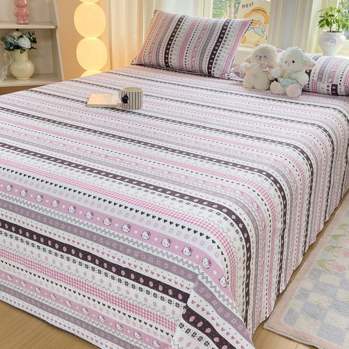 91家纺网 家纺一手货源 找家纺 赛琳 2026新款泡芙纱床单系列单床单床单单件（有买家秀） 猫咪集粉