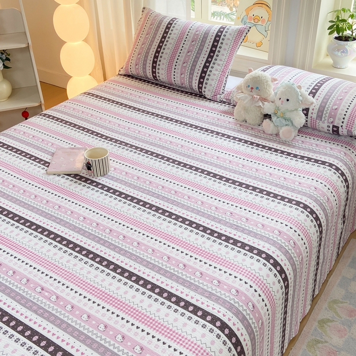 91家纺网 家纺一手货源 找家纺 赛琳 2026新款泡芙纱床单系列单床单床单单件（有买家秀） 猫咪集粉