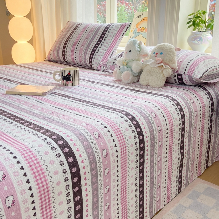 91家纺网 家纺一手货源 找家纺 赛琳 2026新款泡芙纱床单系列单床单床单单件（有买家秀） 猫咪集粉