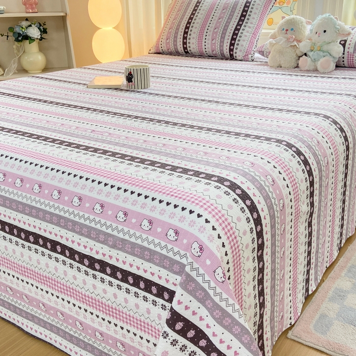 91家纺网 家纺一手货源 找家纺 赛琳 2026新款泡芙纱床单系列单床单床单单件（有买家秀） 猫咪集粉