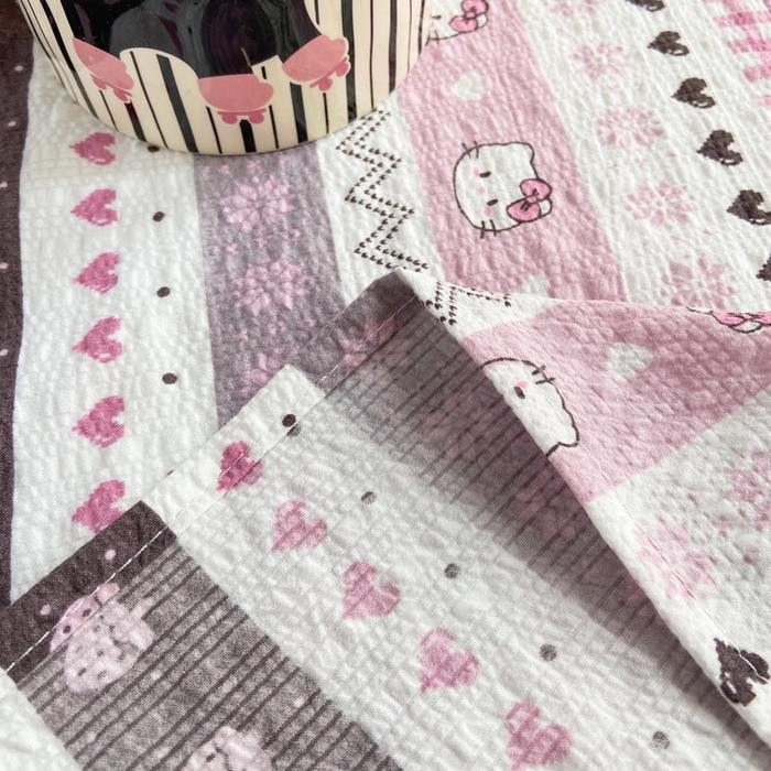 91家纺网 家纺一手货源 找家纺 赛琳 2026新款泡芙纱床单系列单床单床单单件（有买家秀） 猫咪集粉