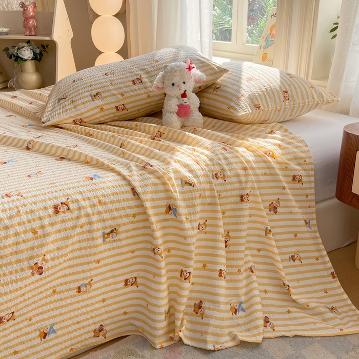 91家纺网 家纺一手货源 找家纺 赛琳 2026新款泡芙纱床单系列单床单床单单件（有买家秀） 魔法星星