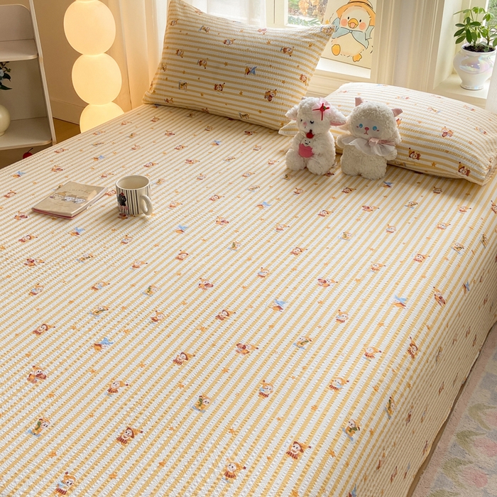 91家纺网 家纺一手货源 找家纺 赛琳 2026新款泡芙纱床单系列单床单床单单件（有买家秀） 魔法星星