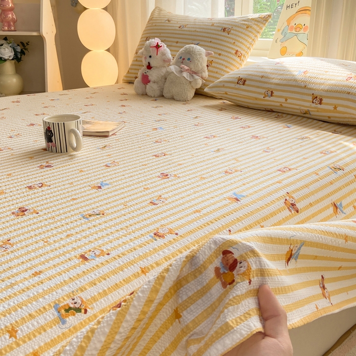 91家纺网 家纺一手货源 找家纺 赛琳 2026新款泡芙纱床单系列单床单床单单件（有买家秀） 魔法星星