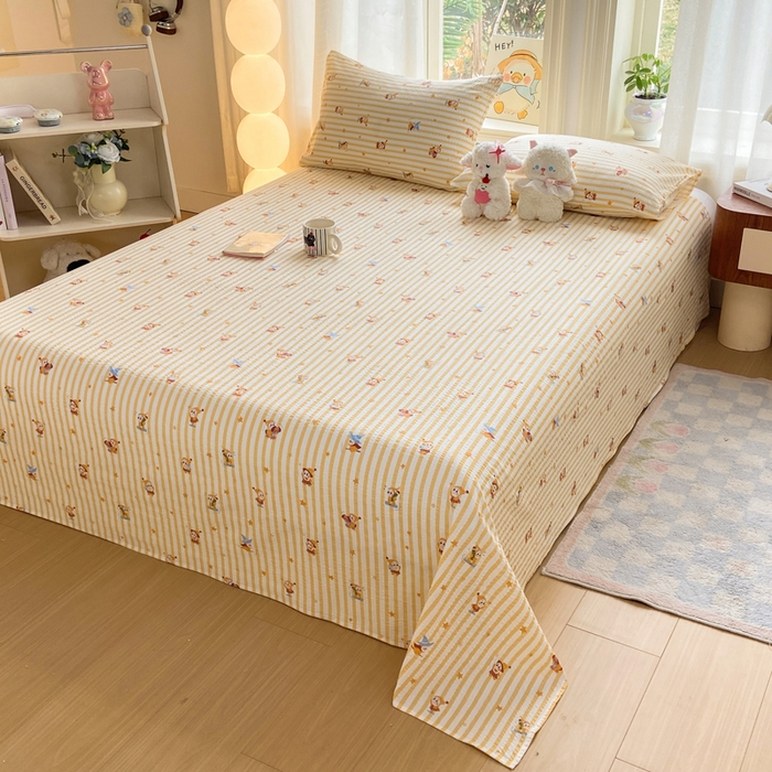 91家纺网 家纺一手货源 找家纺 赛琳 2026新款泡芙纱床单系列单床单床单单件（有买家秀） 魔法星星