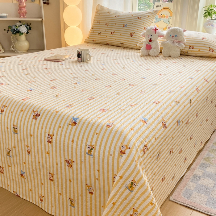 91家纺网 家纺一手货源 找家纺 赛琳 2026新款泡芙纱床单系列单床单床单单件（有买家秀） 魔法星星