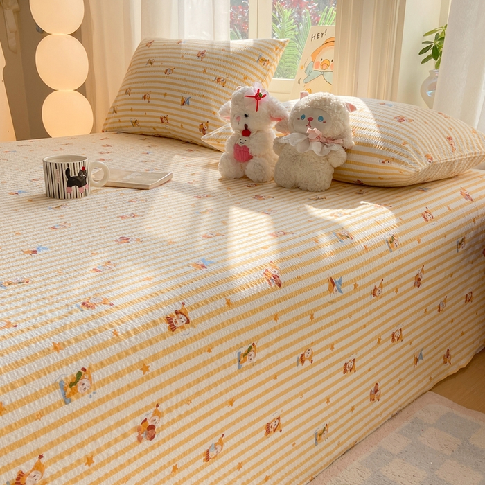 91家纺网 家纺一手货源 找家纺 赛琳 2026新款泡芙纱床单系列单床单床单单件（有买家秀） 魔法星星