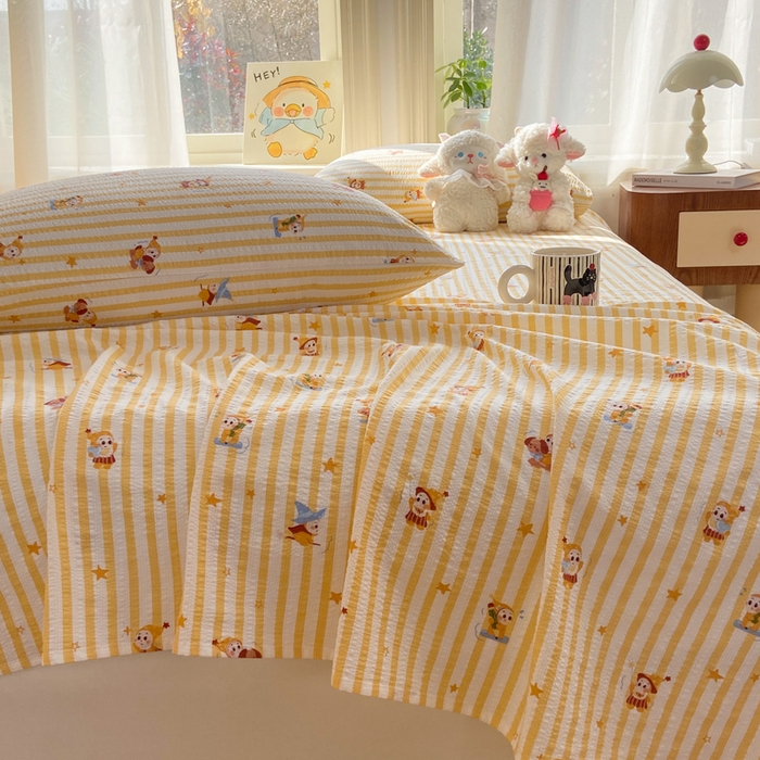 91家纺网 家纺一手货源 找家纺 赛琳 2026新款泡芙纱床单系列单床单床单单件（有买家秀） 魔法星星