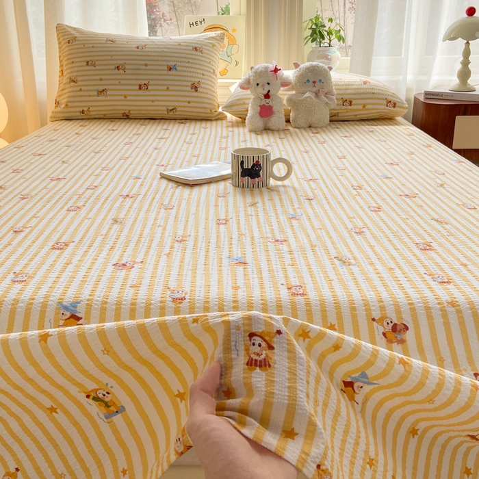 91家纺网 家纺一手货源 找家纺 赛琳 2026新款泡芙纱床单系列单床单床单单件（有买家秀） 魔法星星